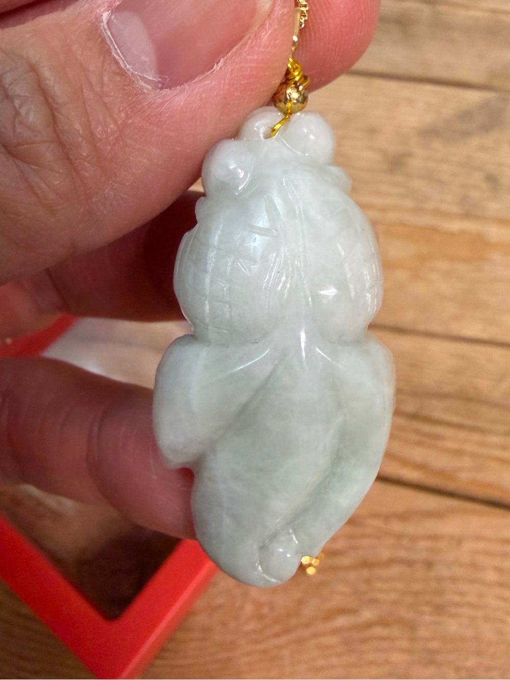 Hand-Carved Light Green Jade Pendant Necklace